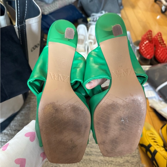 Zara Green Heeled Sandals - Picture 2 of 3
